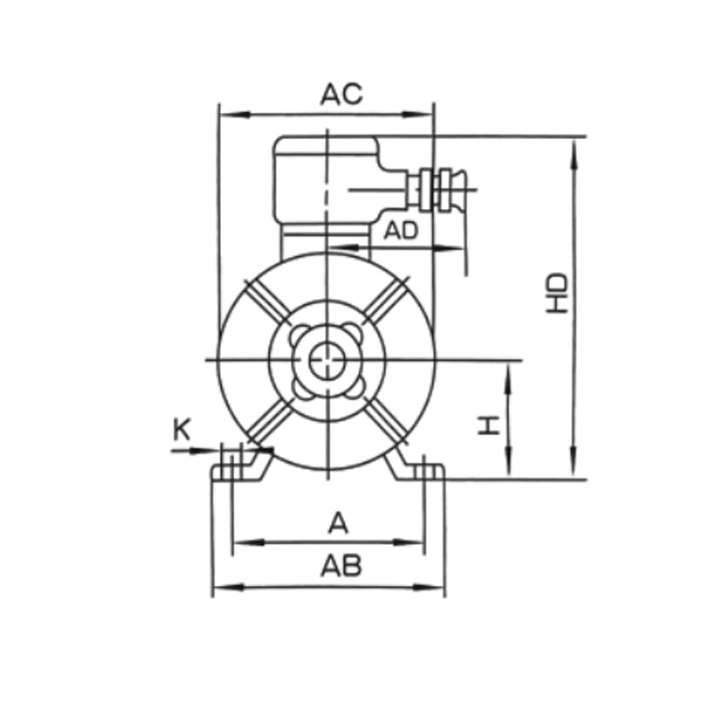 機(jī)座帶底腳、端蓋上無(wú)凸緣的電動(dòng)機(jī)(B3)